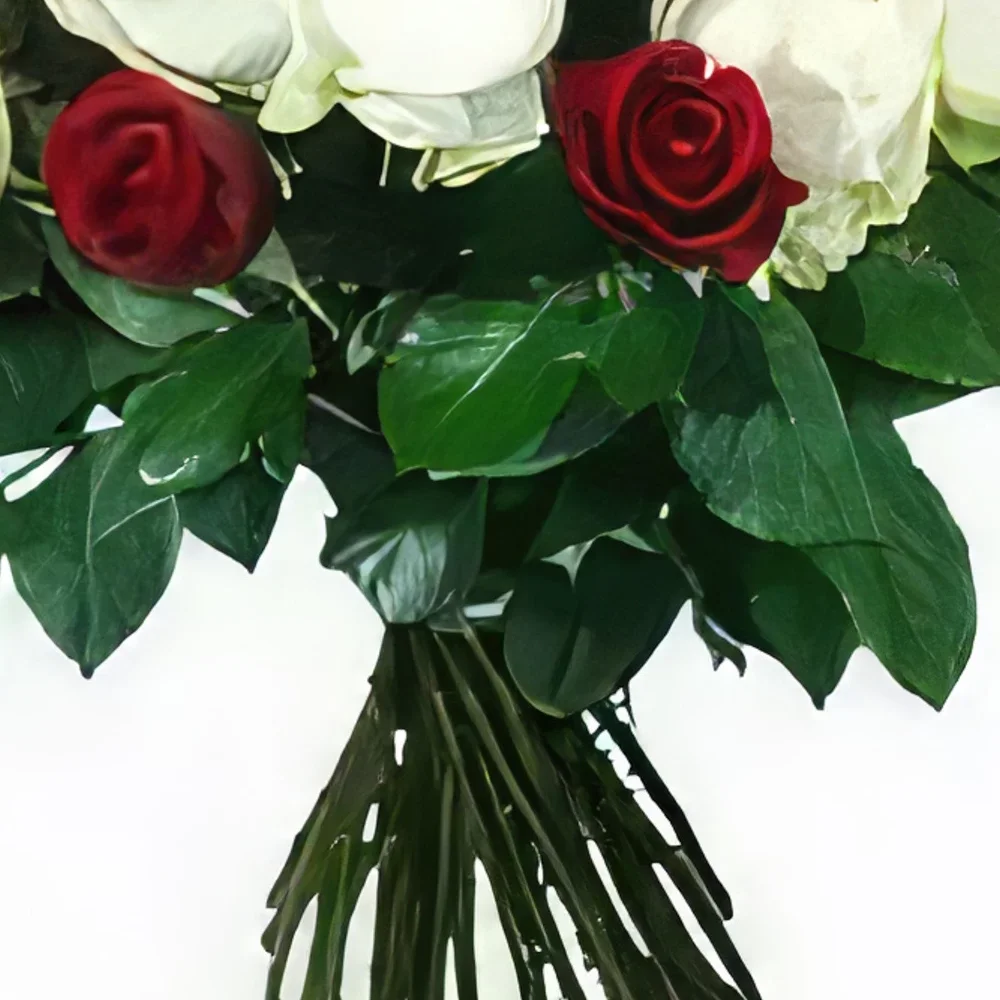 Milan kwiaty- Scarlet Roses Bukiet ikiebana