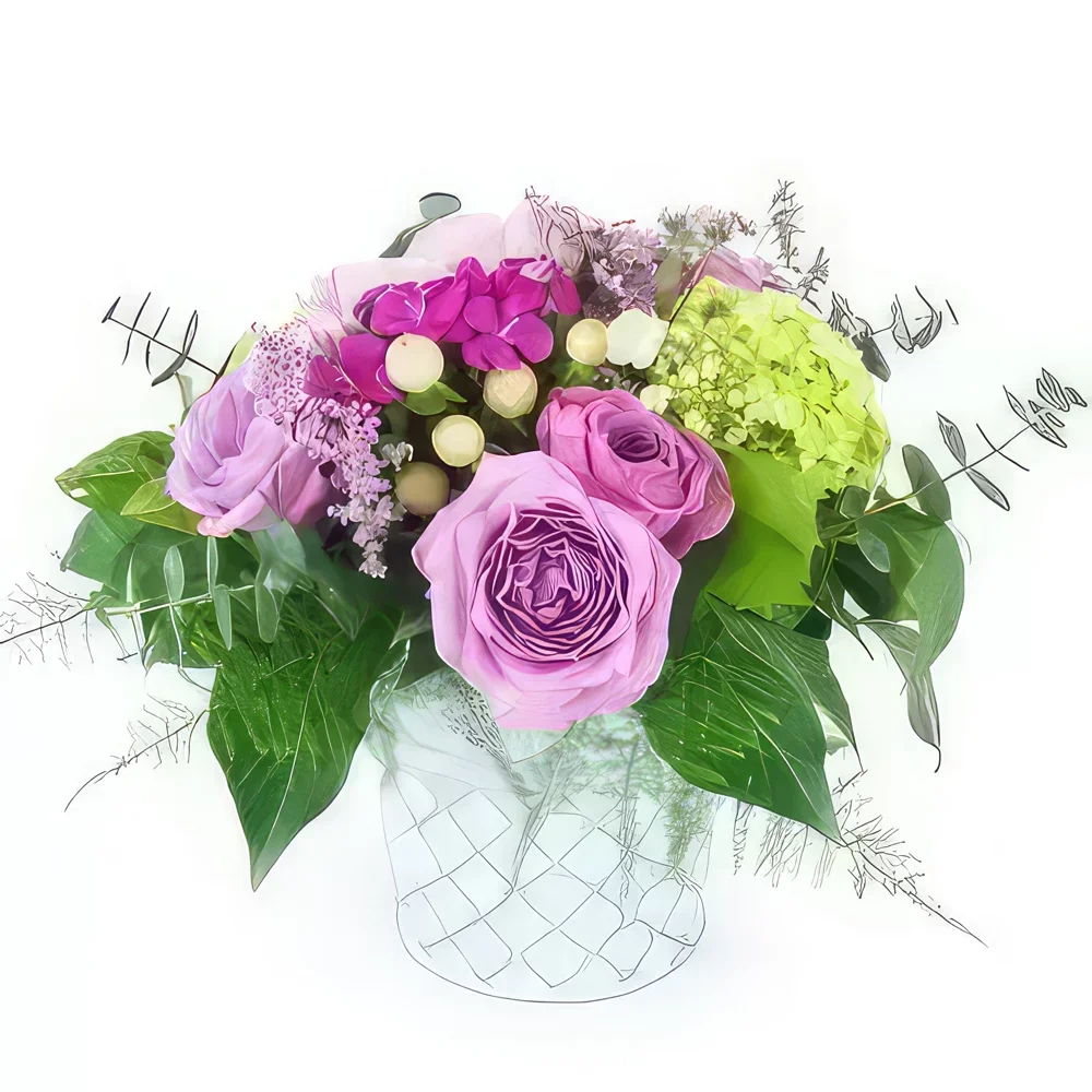flores de Marselha- Arranjo de flores roxas de Seattle Bouquet/arranjo de flor