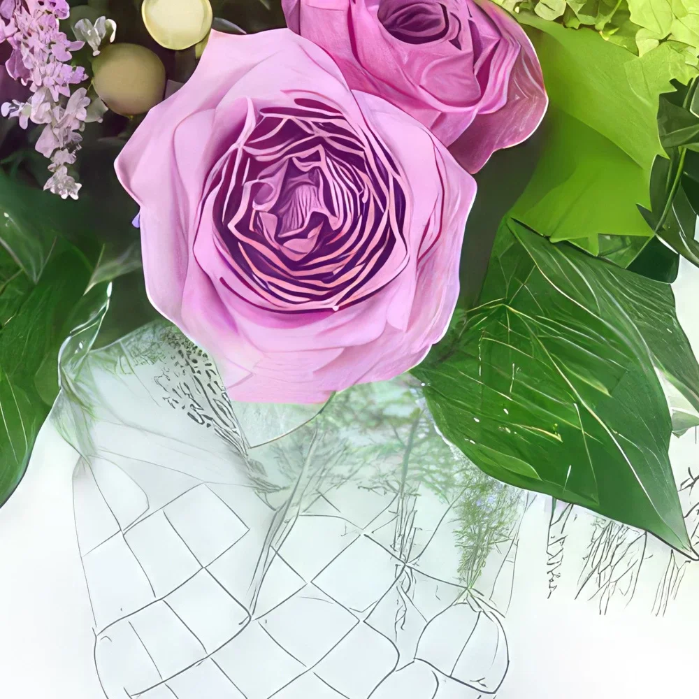 fleuriste fleurs de Paris- Composition de fleurs mauves Seattle Bouquet/Arrangement floral