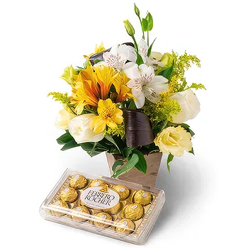 Brazil flowers  -  Arrangement of Country Flowers in Wood and Ch Delivery