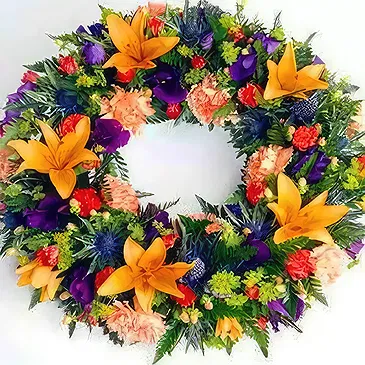 Corrala flowers  -  Multiflowers Funeral Wreath Flower Bouquet/Arrangement