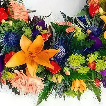 Corrala flowers  -  Multiflowers Funeral Wreath Flower Bouquet/Arrangement