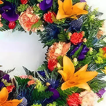 Corrala flowers  -  Multiflowers Funeral Wreath Flower Bouquet/Arrangement