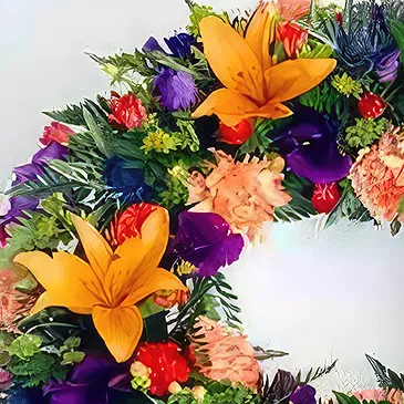 Corrala flowers  -  Multiflowers Funeral Wreath Flower Bouquet/Arrangement