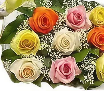 Sitrah blommor- Blanda färgrosor Bukett/blomsterarrangemang