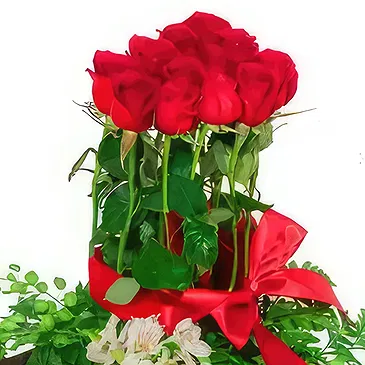 San Jose Santiago flowers  -  Red Roses Romanticism Flower Bouquet/Arrangement