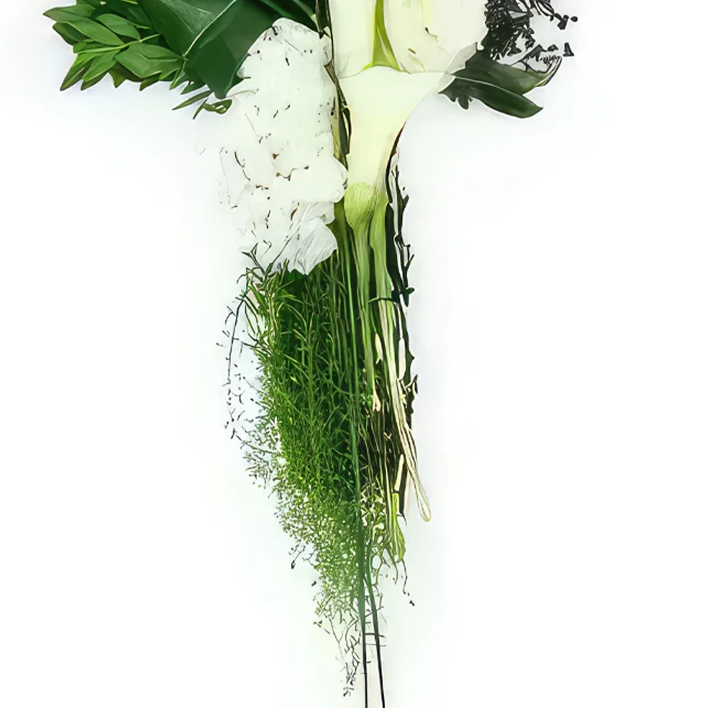 nett Blumen Florist- Kleines Quecksilberkreuz mit gestickten Blume Bouquet/Blumenschmuck