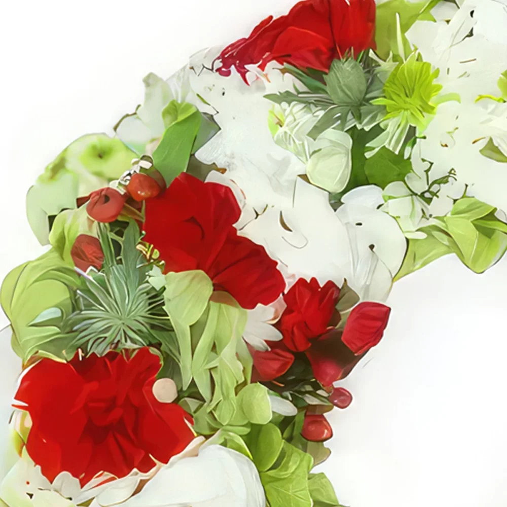 Tarbes cvijeća- Mala kruna crveno-bijelih cvjetova Amon Cvjetni buket/aranžman