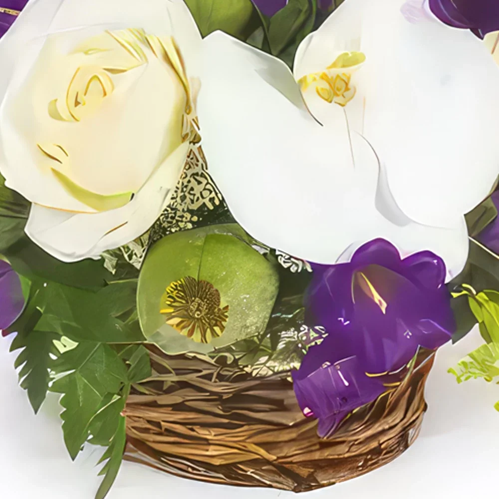 Pau-virágok- Mosolygó Virágkosár Virágkötészeti csokor
