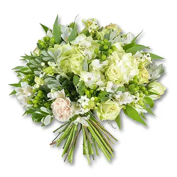 Garhoud flowers  -  Soft White Rose Bouquet with Hydrangeas Flower Bouquet/Arrangement