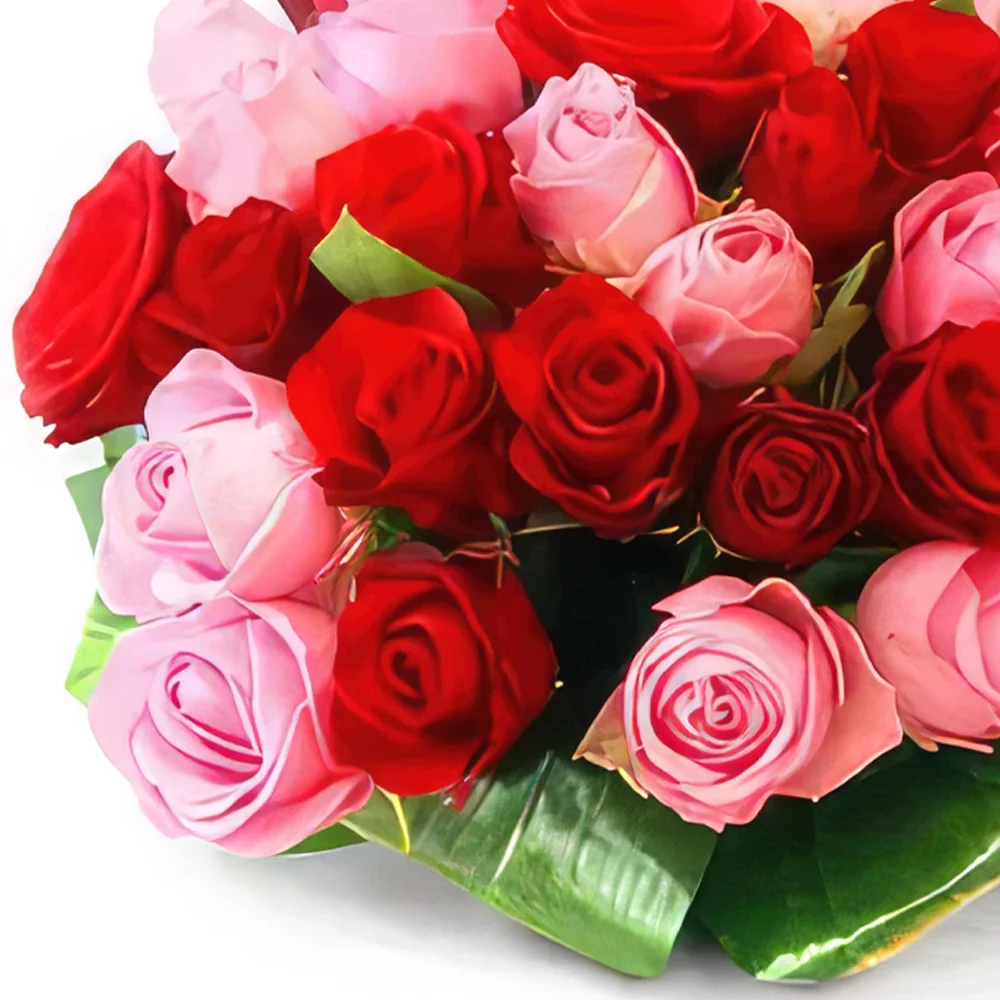 Polandia bunga- Merah Muda & Mawar Rangkaian bunga karangan bunga