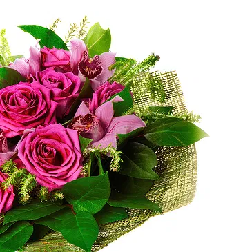 Italy flowers  -  Bouquet of Pink Lilies and Roses Flower Bouquet/Arrangement