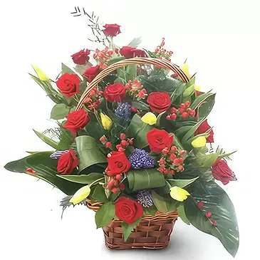 Malta flowers  -  15 Red Roses Flower Bouquet/Arrangement