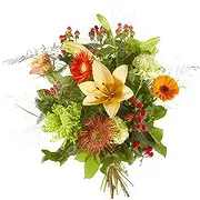 Sig () Online Florist - Blandade orange blommor Bukett