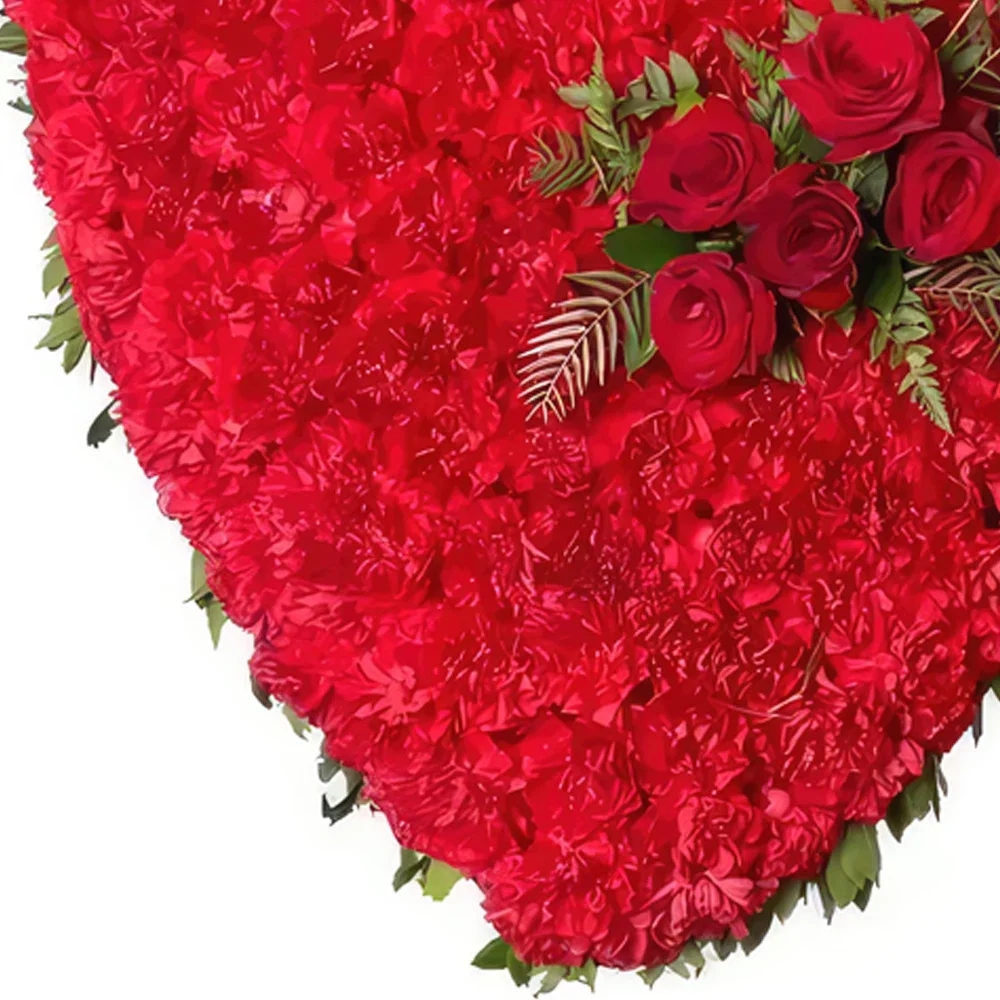 Murcia-virágok- Piros szív Virágkötészeti csokor