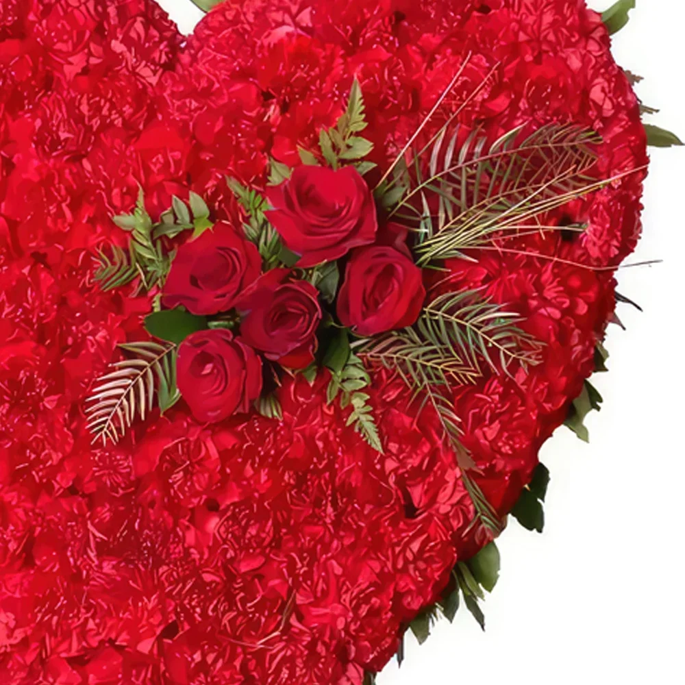 Torremolinos-virágok- Piros szív Virágkötészeti csokor