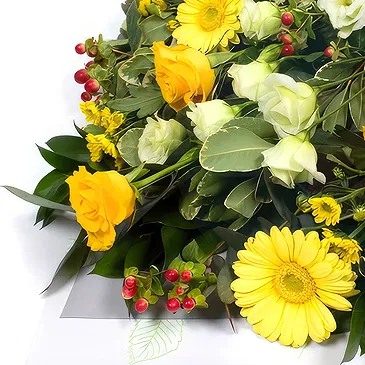 Trinidad de Quebradas blomster- Gul begravelsesbukett Blomsterarrangementer bukett