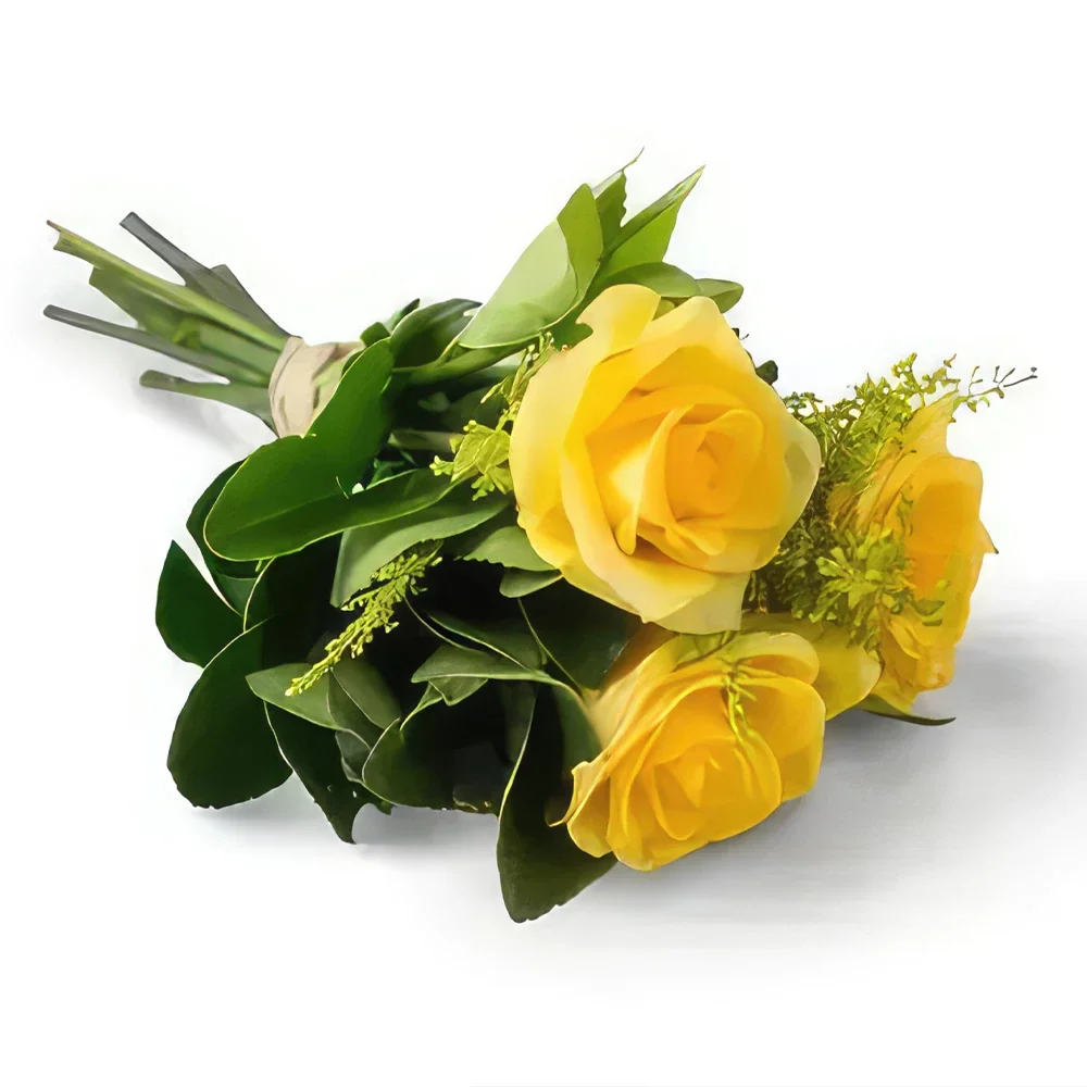 Σαλβαντόρ λουλούδια- Μπουκέτο από 3 κίτρινα τριαντάφυλλα Μπουκέτο/ρύθμιση λουλουδιών