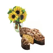 Ficarazzi Fiorista online - Mazzo di tre girasoli con colomba pasquale Mazzo