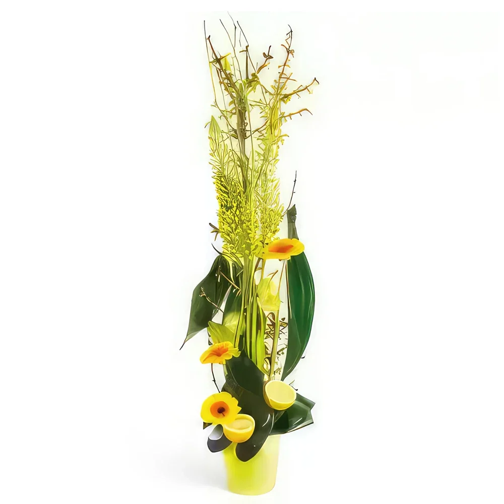Бордо цветя- Слънчева цветна аранжировка Букет/договореност цвете