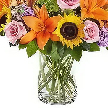 Ad Dilam blomster- Lyse solrike blomster Blomsterarrangementer bukett