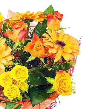 Villadose flowers  -  Bouquet of orange Gerberas and yellow flowers Flower Bouquet/Arrangement