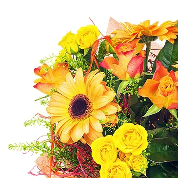 Villadose flowers  -  Bouquet of orange Gerberas and yellow flowers Flower Bouquet/Arrangement
