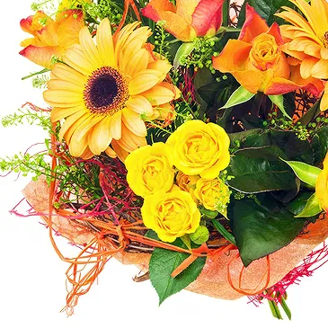 Villadose flowers  -  Bouquet of orange Gerberas and yellow flowers Flower Bouquet/Arrangement