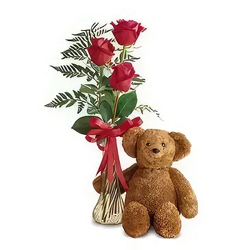 Adma flowers  -  Teddy with Love Flower Bouquet/Arrangement