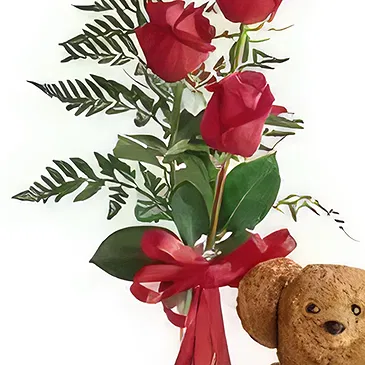 Adma flowers  -  Teddy with Love Flower Bouquet/Arrangement