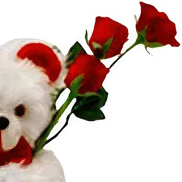 Greece flowers  -  Teddy Bear with Red Roses Flower Bouquet/Arrangement