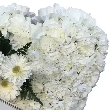 Alla andra städer blommor- vitt hjärta Bukett/blomsterarrangemang