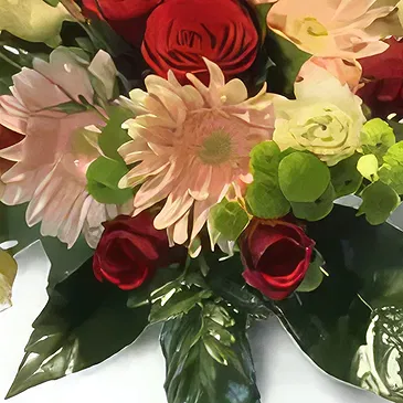 Polen Blumen Florist- Grüne Anordnung Bouquet/Blumenschmuck