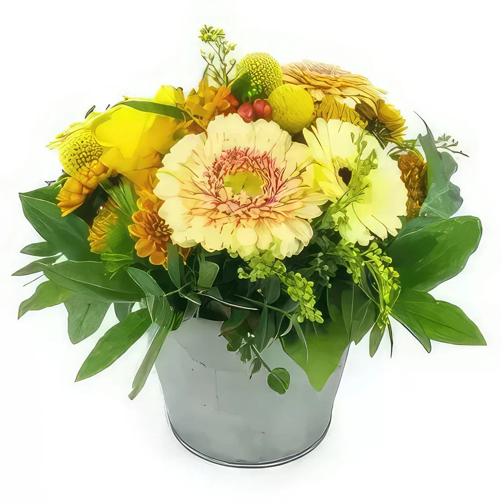 Λιλ λουλούδια- Τόκιο πορτοκαλί & κίτρινη σύνθεση Μπουκέτο/ρύθμιση λουλουδιών