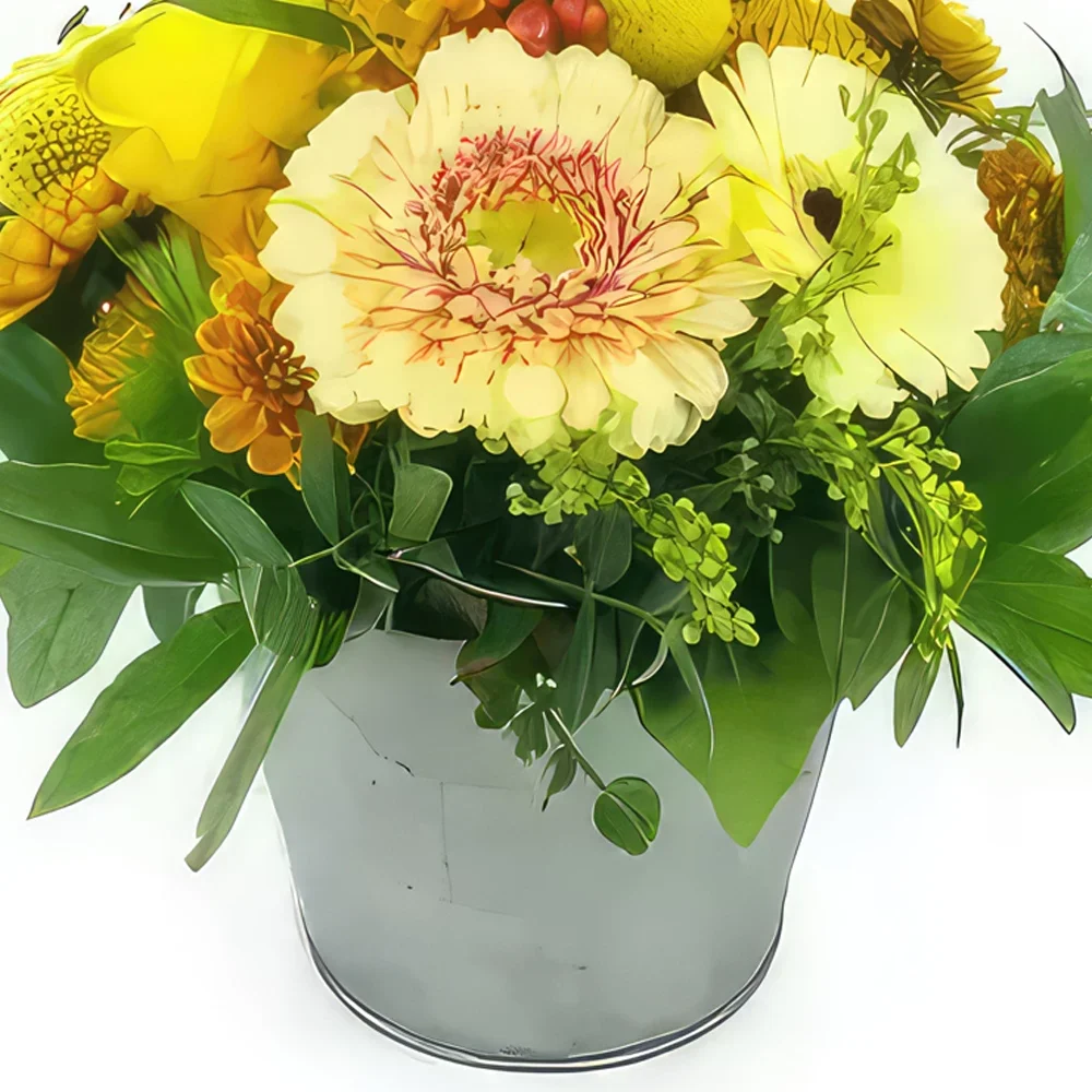 Λιλ λουλούδια- Τόκιο πορτοκαλί & κίτρινη σύνθεση Μπουκέτο/ρύθμιση λουλουδιών