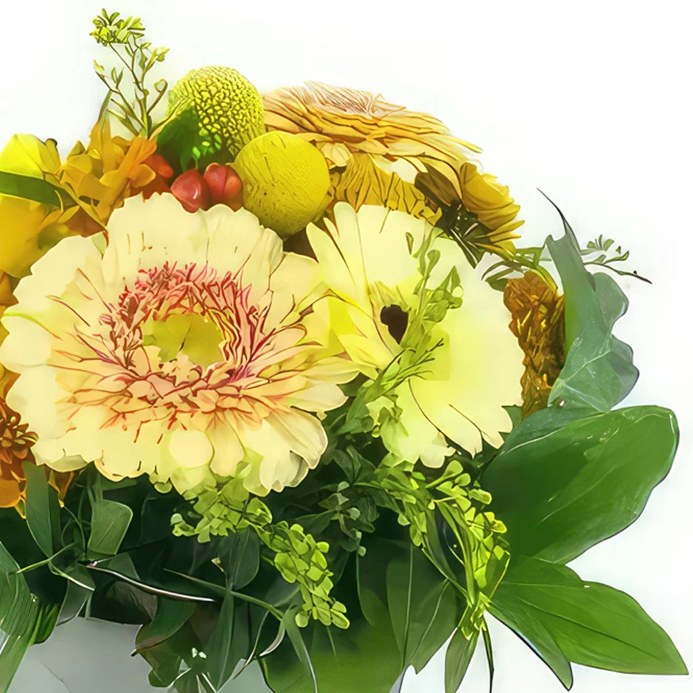 fleuriste fleurs de Strasbourg- Composition orange & jaune Tokyo Bouquet/Arrangement floral