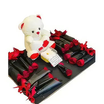 Ad Dilam blomster- Teddy & Roses Blomsterarrangementer bukett