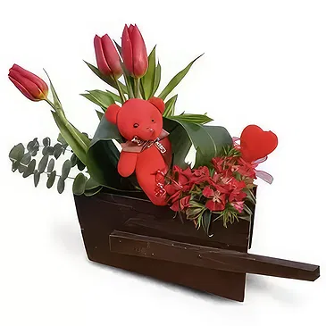 Adma flowers  -   teddy bear &  heart Flower Bouquet/Arrangement