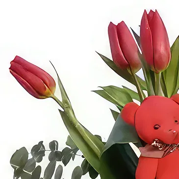 Adma flowers  -   teddy bear &  heart Flower Bouquet/Arrangement