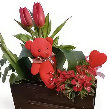Adma flowers  -   teddy bear &  heart Flower Bouquet/Arrangement