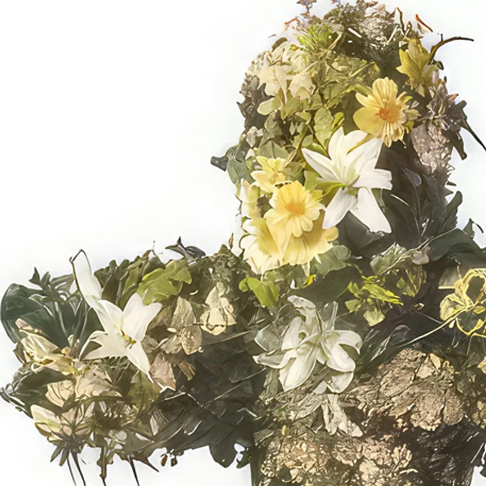 Στρασβούργο λουλούδια- Παγκόσμιος πένθιμος σταυρός λουλουδιών Μπουκέτο/ρύθμιση λουλουδιών