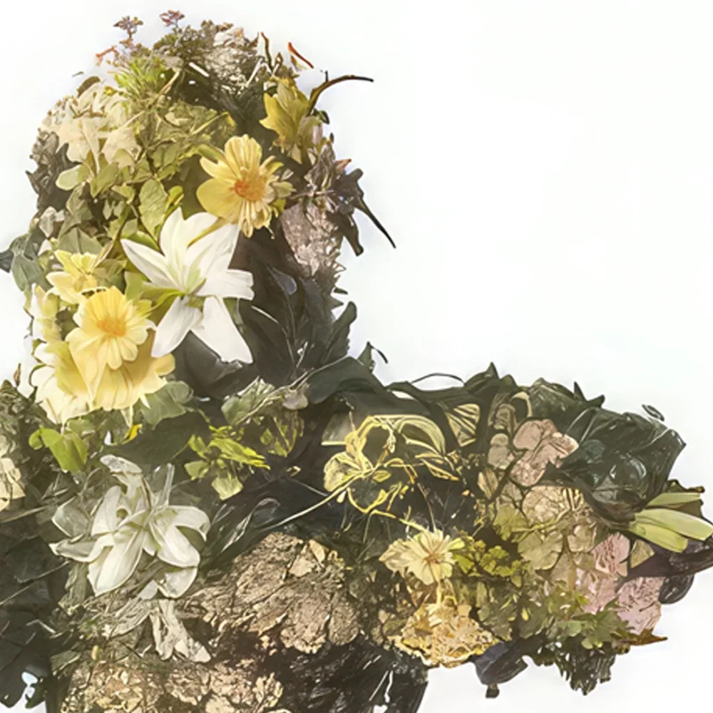 بائع زهور تولوز- صليب زهرة الحداد العالمي باقة الزهور