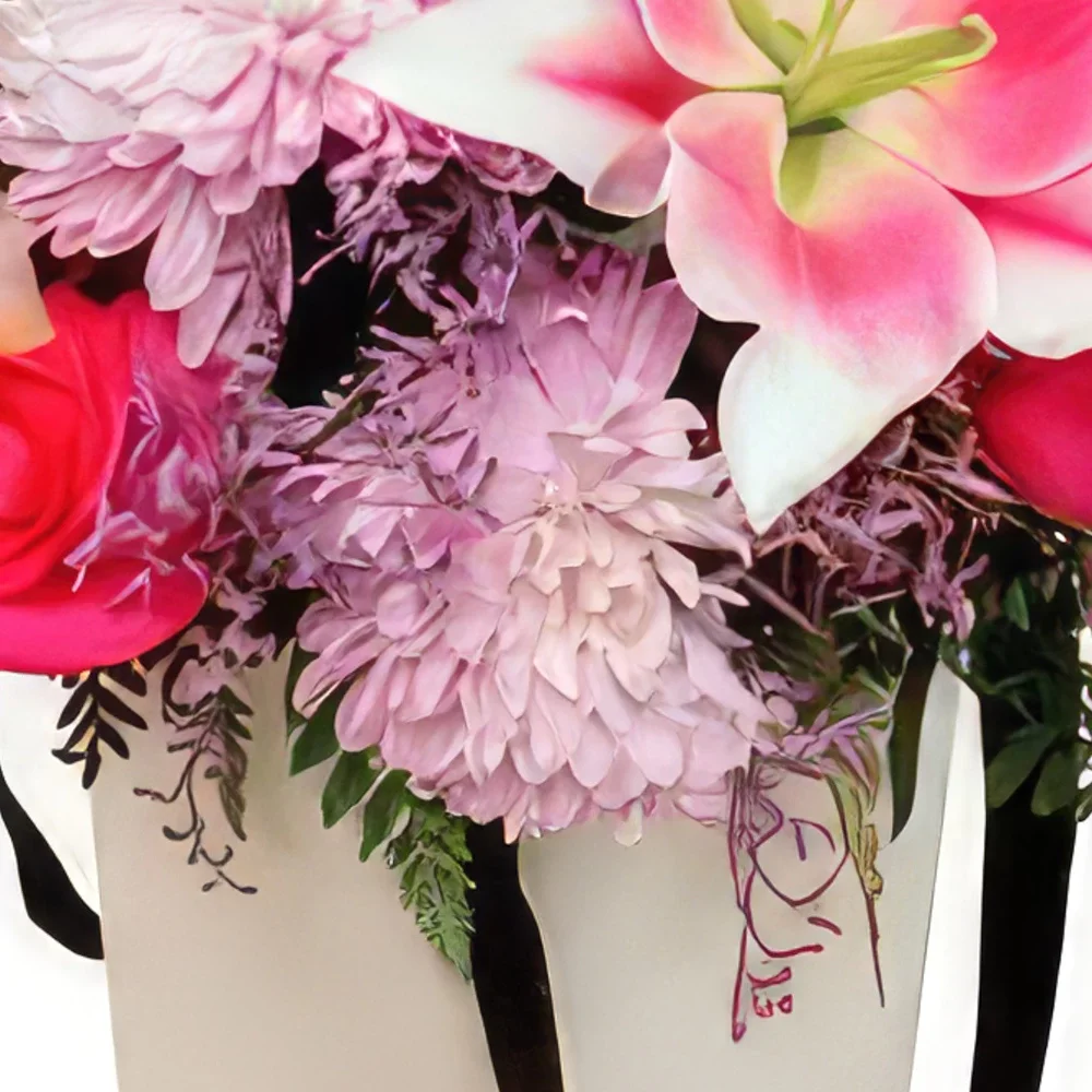 מדריד פרחים- קופסת מג'סטיק זר פרחים/סידור פרחים