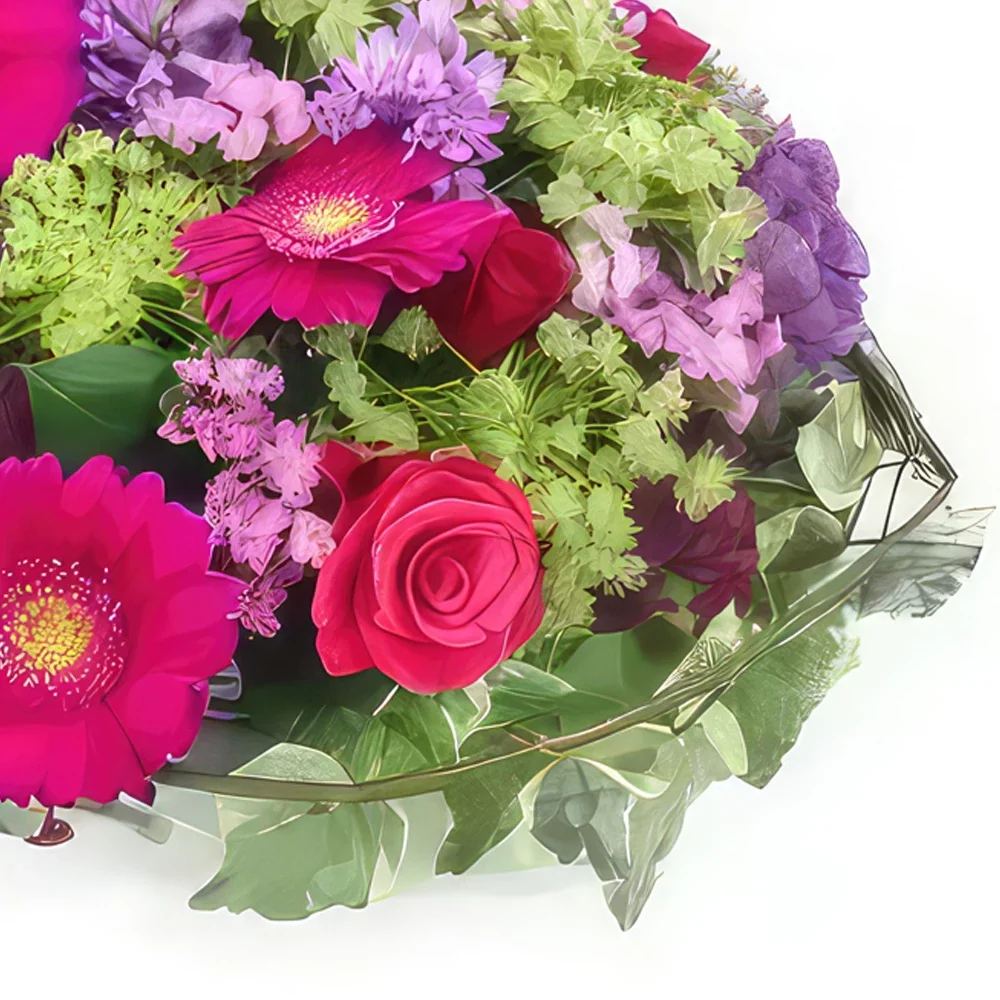 fleuriste fleurs de Toulouse- Composition florale fuchsia & mauve Vancouver Bouquet/Arrangement floral