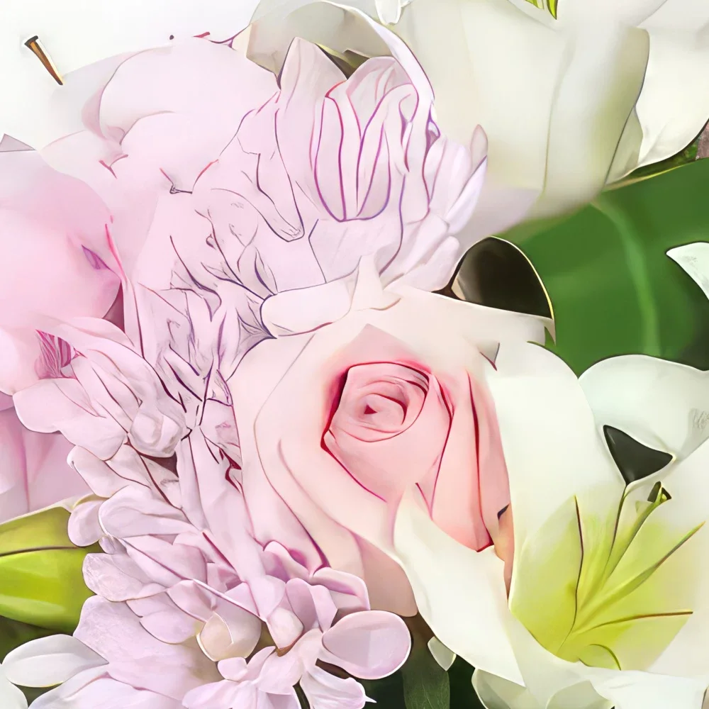 Бордо цветя- Аранжировка от велурени рози Букет/договореност цвете