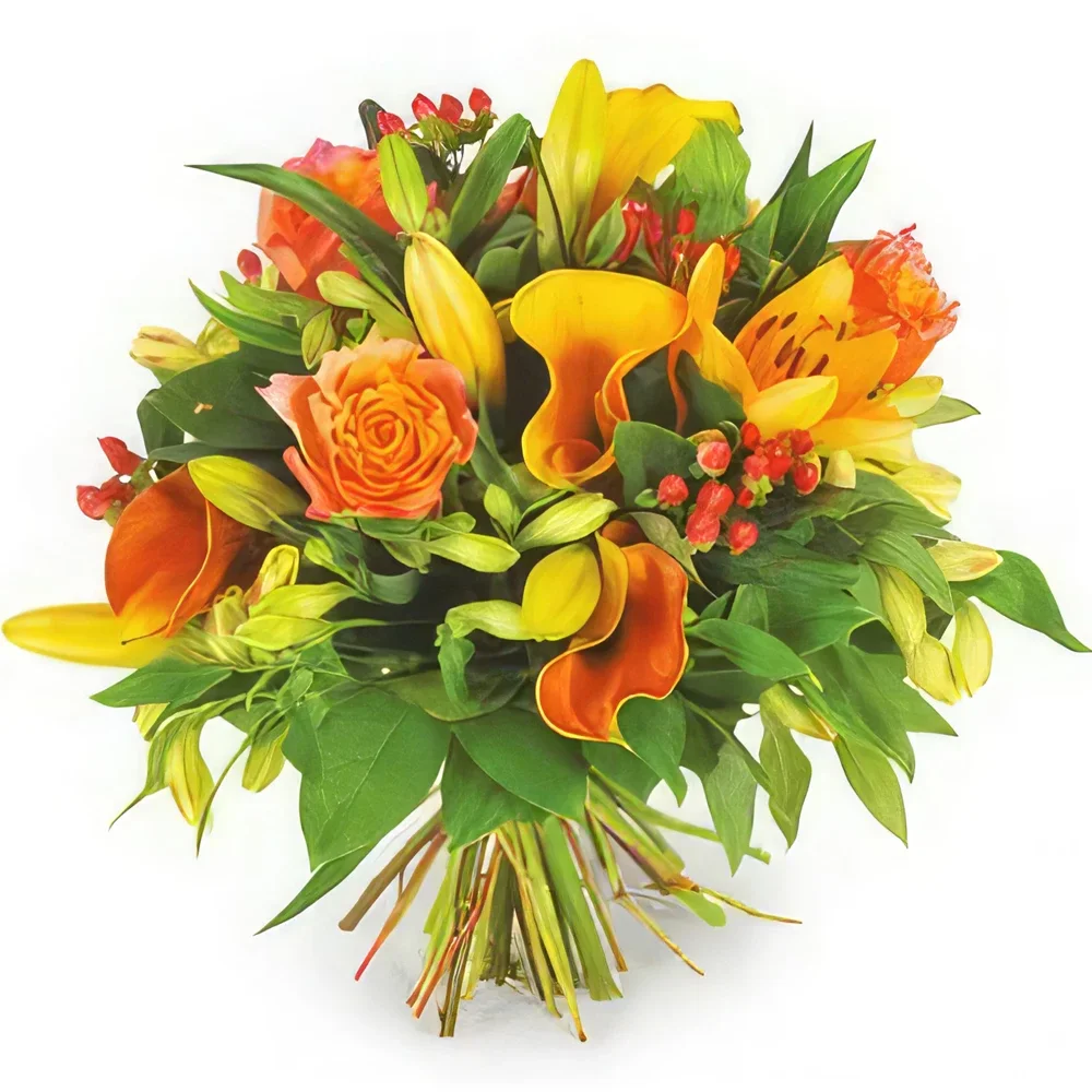 Nantes rože- Šopek presenečenja pomarančne cvetličarne Cvet šopek/dogovor