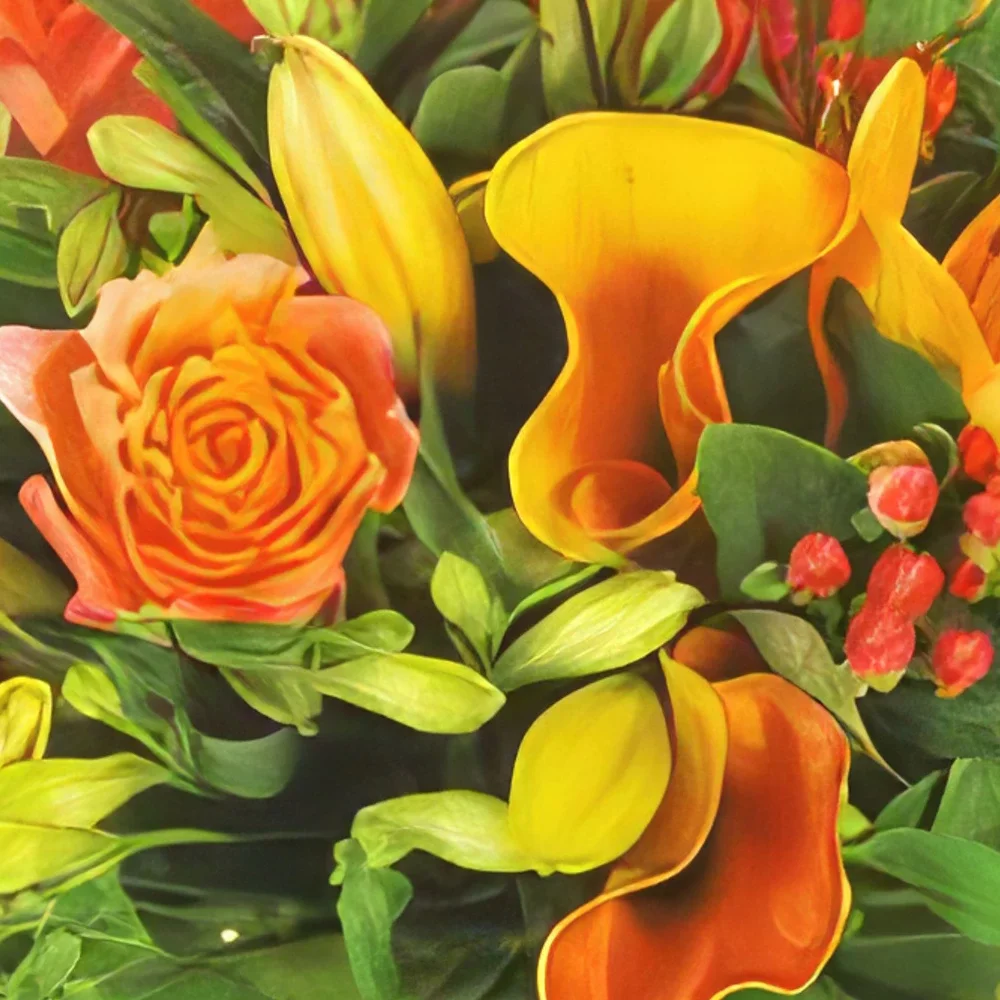 Lyon bunga- Buket Kejutan Orange Florist Rangkaian bunga karangan bunga
