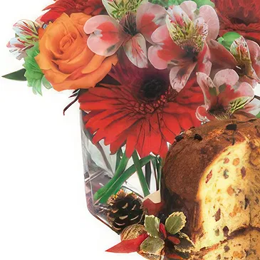 Versciaco di Sopra flowers  -  Colorful Flower Bouquet with Panettone Flower Bouquet/Arrangement