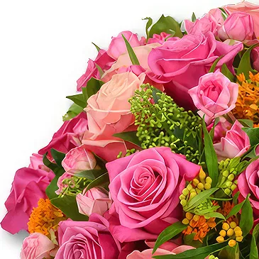 Garhoud flowers  -  Vibrant Hot Pink and Orange Rose Bouquet Flower Bouquet/Arrangement