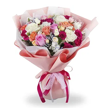 Norway flowers  -  Vibrant Mixed Roses Flower Arrangement Delivery
